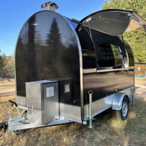 Black Food Stand Concession-Vending Business Trailer