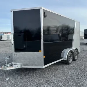 Rubber Coin Floor 7.4 x 14 Aluminum Enclosed Cargo Trailer